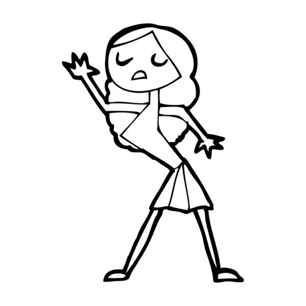 Cartoon woman dancing — Stock Vector