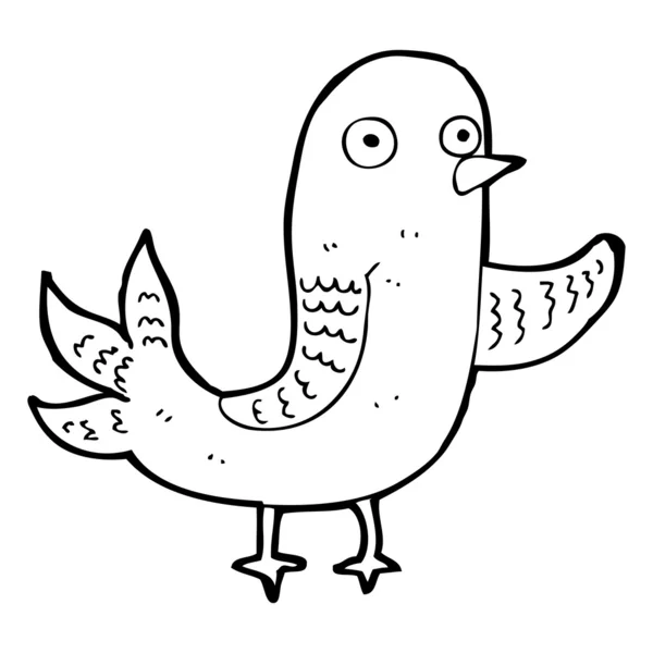 Cartoni animati uccello ondeggiante — Vettoriale Stock