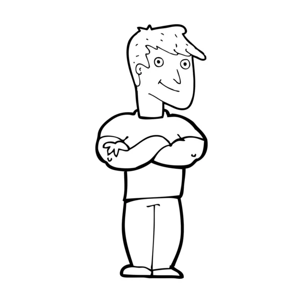 Dibujos animados hombre muscular — Archivo Imágenes Vectoriales