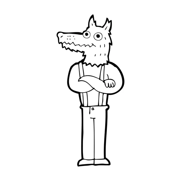 Karikatur lustiger Werwolf — Stockvektor