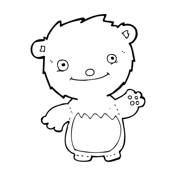Cartoon zwaaien teddy bear — Stockvector