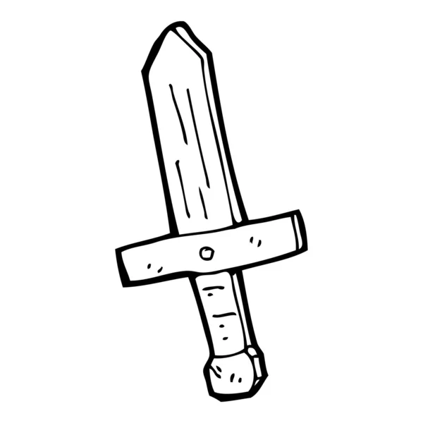 Espada de madera de dibujos animados — Vector de stock