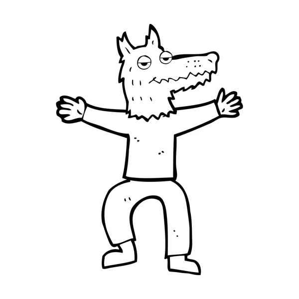 Hombre lobo de dibujos animados — Vector de stock