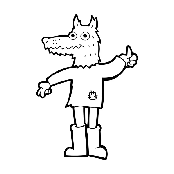 Zeichentrickfilm Wolf Mann — Stockvektor