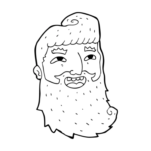 Çizgi film gülen sakallı adam — Stok Vektör