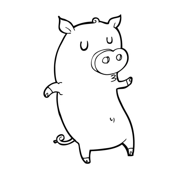 Funny cartoon pig — Stock Vector