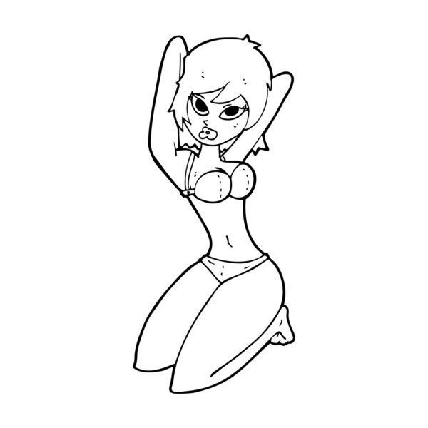 cartoon sexy woman posing