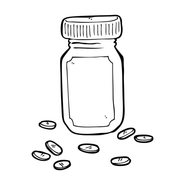 Cartoon pot van pillen — Stockvector