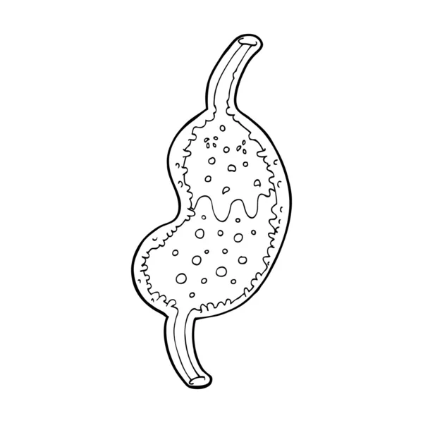 Dessin animé bouillonnant estomac — Image vectorielle