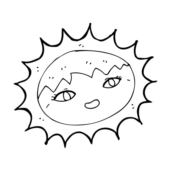 Dessin animé joli soleil — Image vectorielle