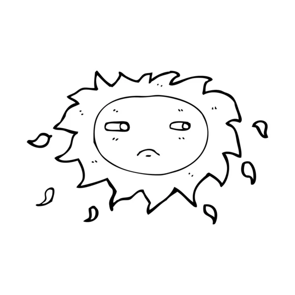 Cartoon sad sun — Stock Vector