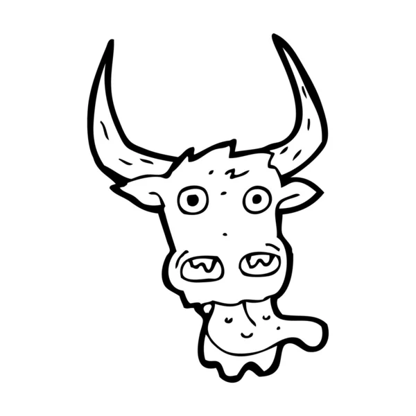 Cara de vaca de dibujos animados — Vector de stock