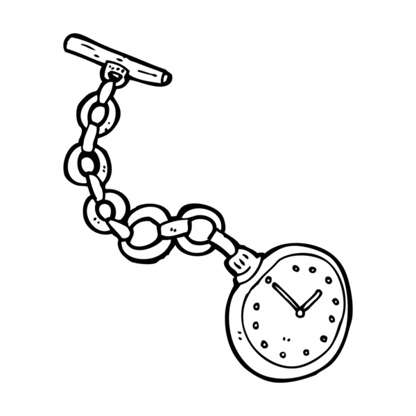 Cartone animato vecchio orologio da tasca — Vettoriale Stock