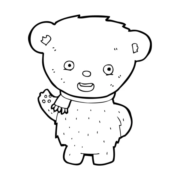 Cartoon teddy bear waving — Stock Vector