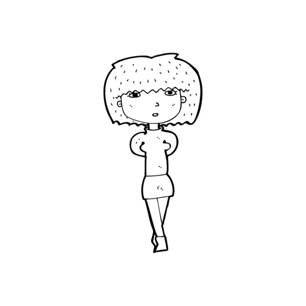 Dessin animé femme timide — Image vectorielle