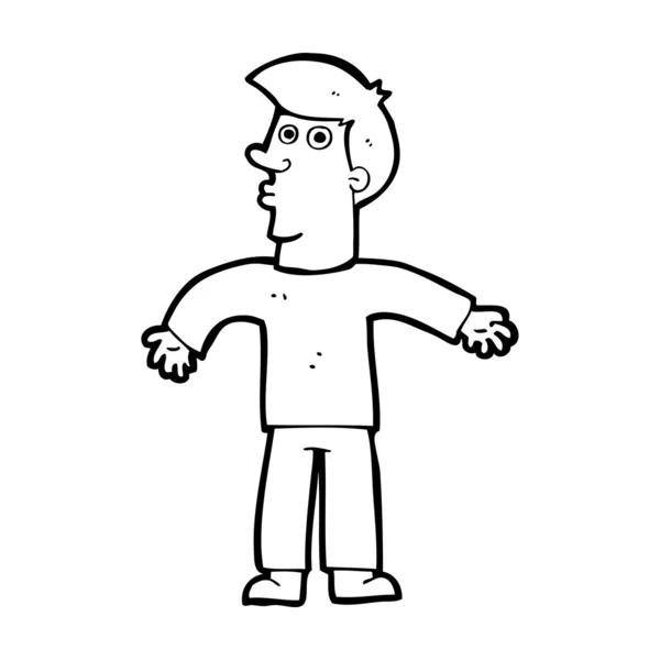 Homem dos desenhos animados ombros encolhendo — Vetor de Stock