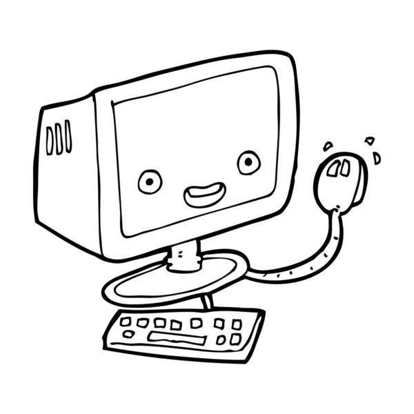 漫画のコンピューター — ストックベクタ