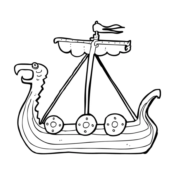 Cartoon Vikingschip — Stockvector