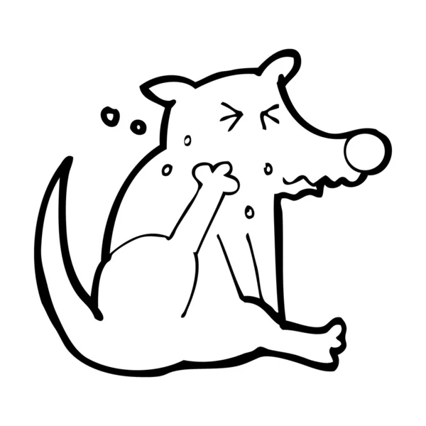 Desenho animado cão coçar —  Vetores de Stock