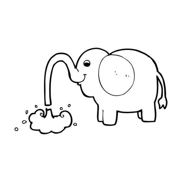 Dessin animé éléphant éjacule de l'eau — Image vectorielle