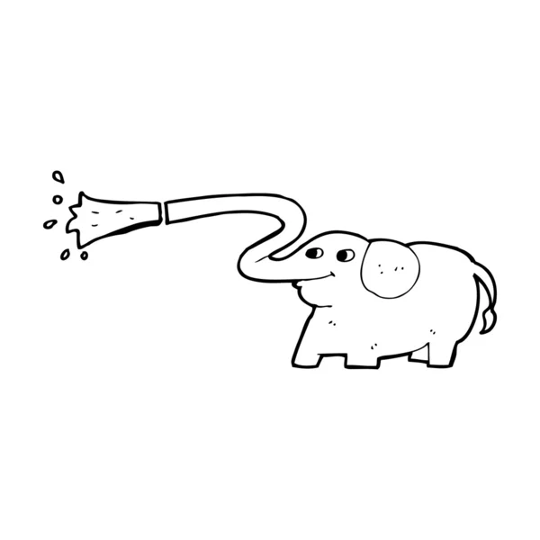 Kreslený slon stříkání vody — Stockový vektor