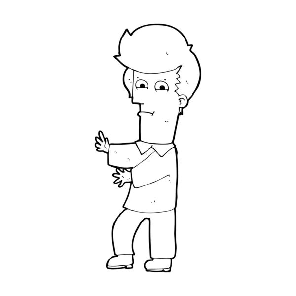 Hombre de dibujos animados gesto salvajemente — Archivo Imágenes Vectoriales