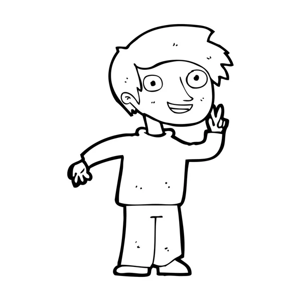 Cartoon menino posando para foto — Vetor de Stock
