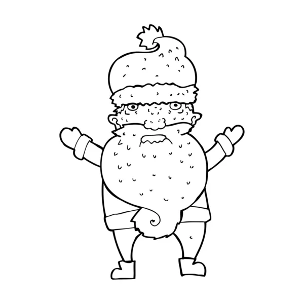 Cartoon chagrijnig santa — Stockvector