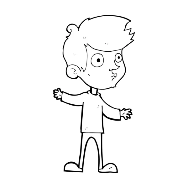 Cartoon nieuwsgierig jongen — Stockvector