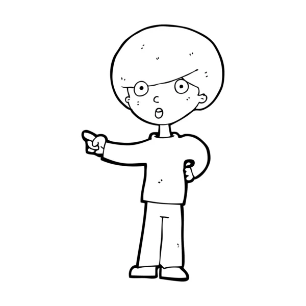 Cartoon pointing boy — Stock Vector