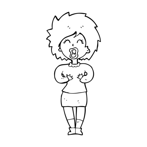 Dibujos animados gritando mujer — Archivo Imágenes Vectoriales
