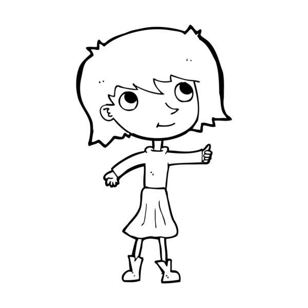 Šťastná dívka kreslený — Stockový vektor