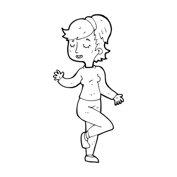 Cartoon dansende vrouw — Stockvector