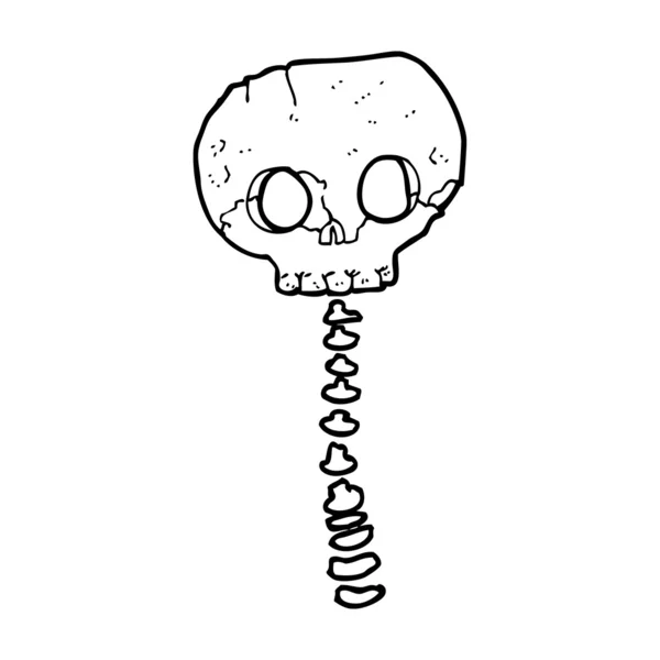 Karikatura strašidelný lebka a páteř — Stockový vektor