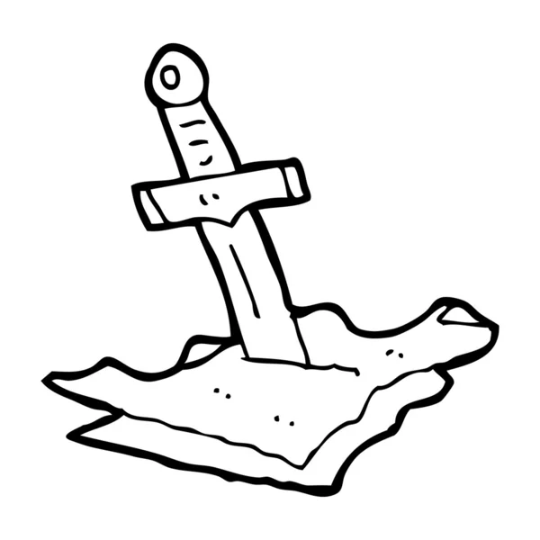 Cartoon dagger in maps — Stock Vector