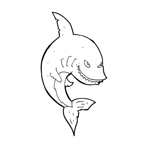 Lustiger Cartoon-Hai — Stockvektor