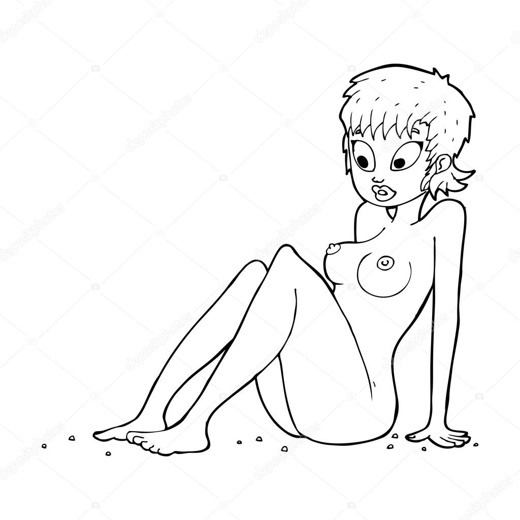 Cartoon naked woman Stock Vector by ©lineartestpilot 38427721