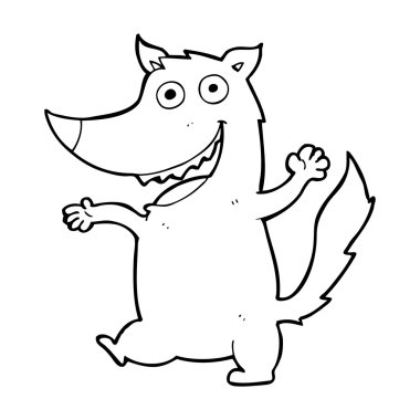 karikatür mutlu kurt