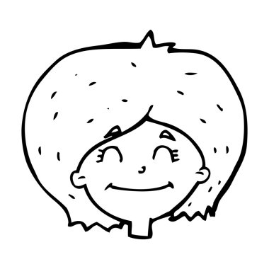 çizgi film mutlu kadın yüzü