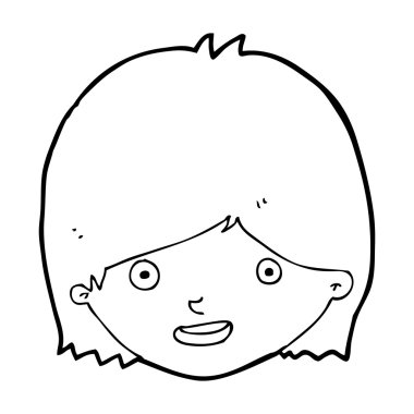 çizgi film mutlu kadın yüzü