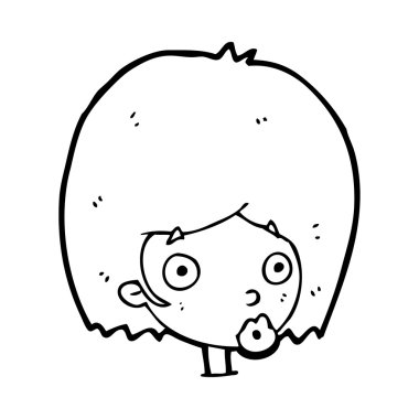 Çizgi film kadın yüzüne şaşırdı