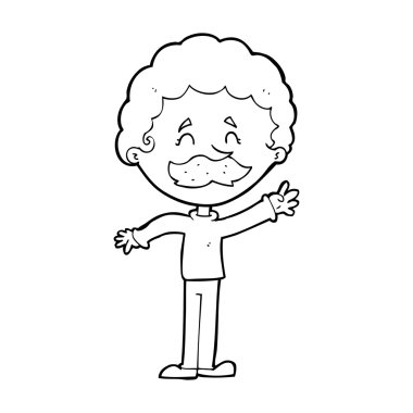 Çizgi filmdeki bıyıklı adam.