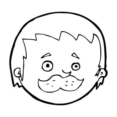 Çizgi filmdeki bıyıklı adam.