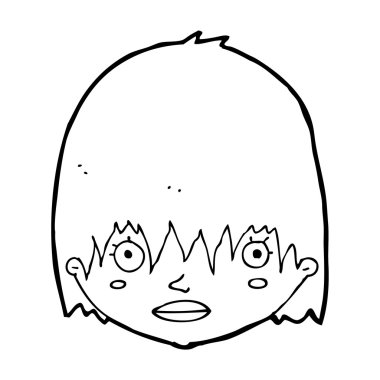 karikatür bakan kadın