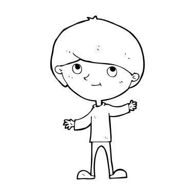 karikatür mutlu çocuk