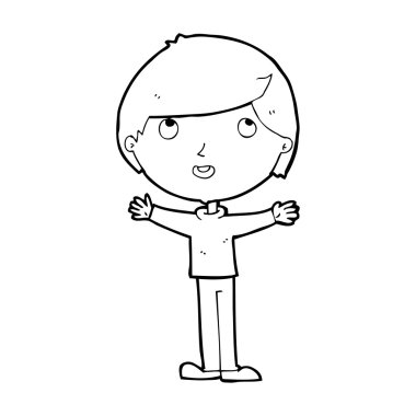 karikatür mutlu çocuk