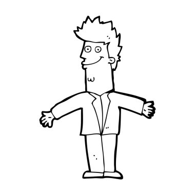 çizgi film mutlu adam açık kollu