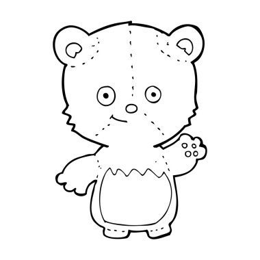 Teddy bear sallayarak cartoon