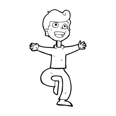 çizgi film heyecanlı çocuk