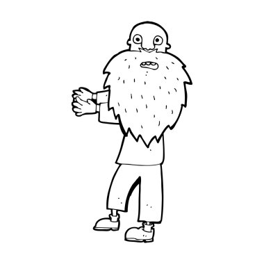 Çizgi film sakallı yaşlı adam